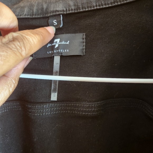 7 Seven for all Mankind Denim Black Wax Coated Jacket - Picture 11 of 13